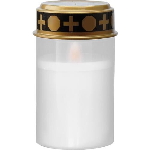 Grablicht LED Grabkerze Weiß Grab Friedhof Timer Licht Grabschmuck Grablampe - Bild 1 von 1