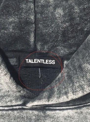Talentless Mens L Gray Acid Wash Hoodie Sweatshirt Heavy Cotton Pullover NWOT - Picture 13 of 13