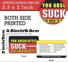 10 Pack- You Absolutely Suck At Parking- Prank, Funny Novelty Cards-