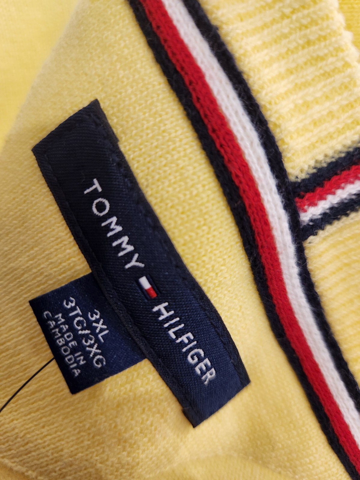 SIZE 3XL MEN'S Tommy Hilfiger sweater Jacket casual SWEATSHIRT SPORT YELLOW
