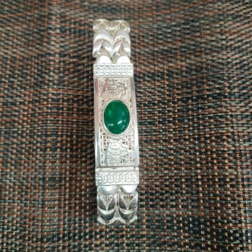 Chinesisch Asiatisch Alt Tibetisch Silber Handgegossen Statue Armband Schmuck Geschenk Schön