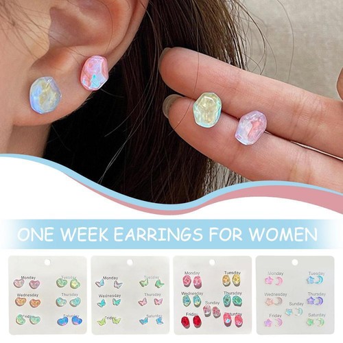 Summer Colorful Small Stone Earrings For Women, Sweet Design Style, Fresh J2M2 - Picture 16 of 28