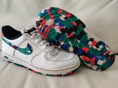 Nike Air Force 1 sz 2.5y Low White Hyper Crayon blue black red CU4634-100 | eBay