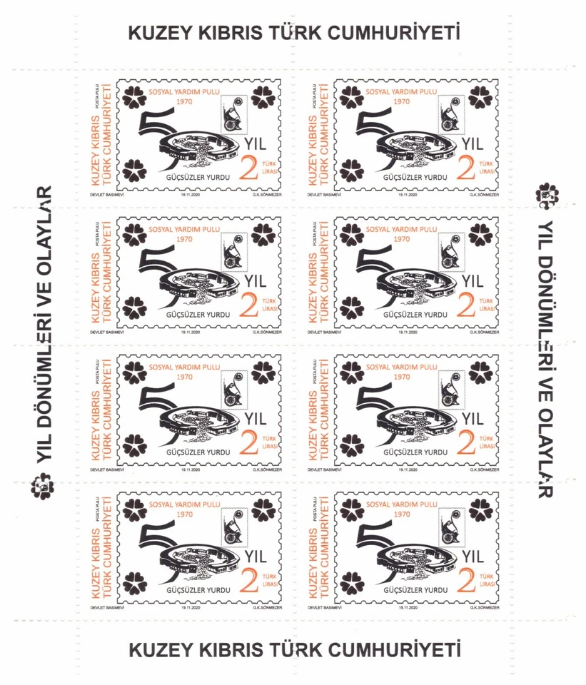 2020 - - TURKISH CYPRUS - UMM - ANNIVERSARIES AND EVENTS - SHEETLETS - Image 2 of 2