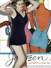 1950's Pinup Swimsuit Wearable Jantzen Knitted Helanca Nylon New Bra Fitting