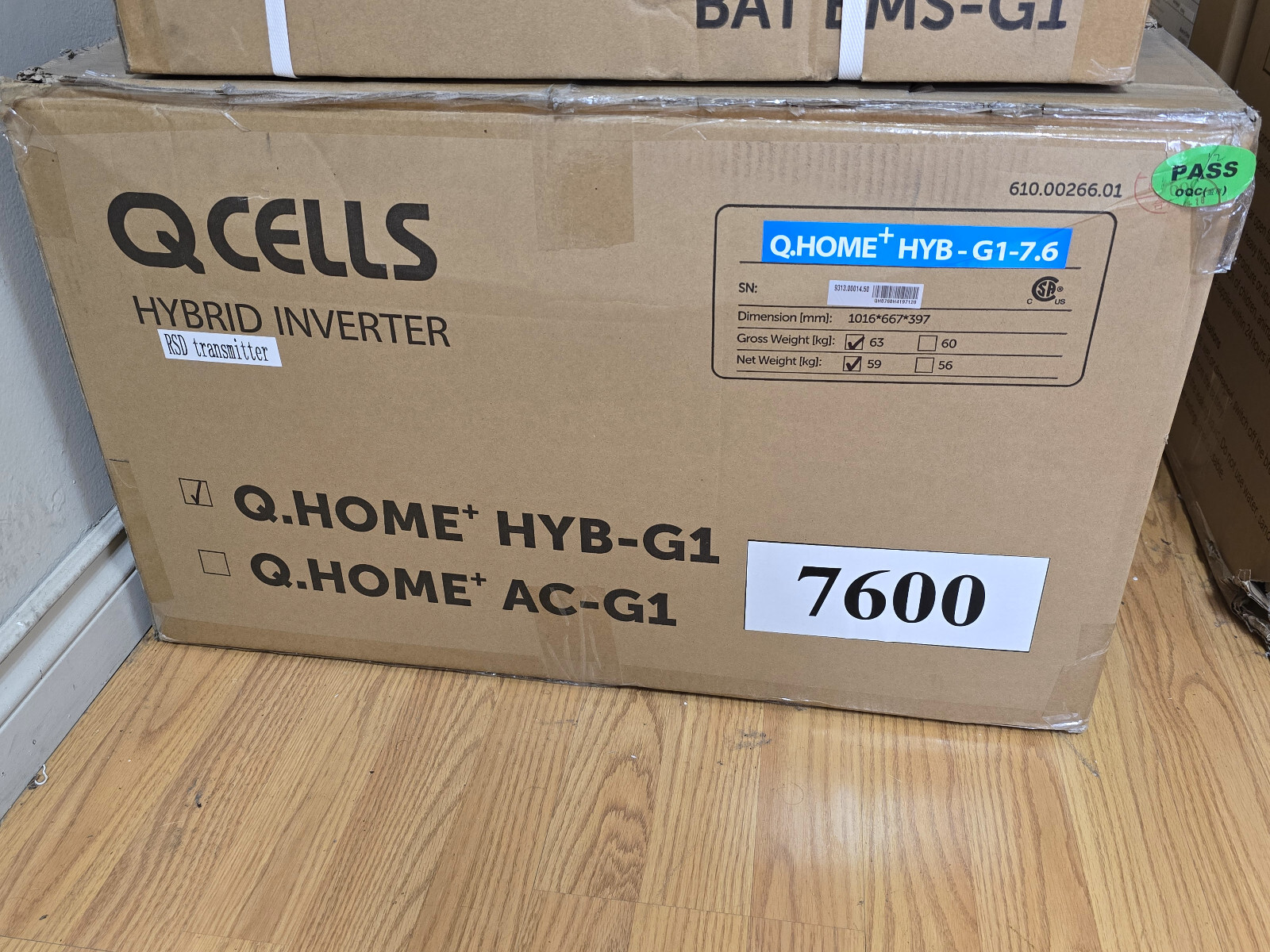 Q Cells Q.HOME+ ESS HYB-G1-7.6 Split-Phase Hybrid Modular Battery Inverter