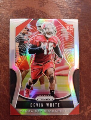 2019 PRIZM SILVER #312 DEVIN WHITE RC TAMPA BAY BUCCANEERS BUCS VG-EX SCRATCH
