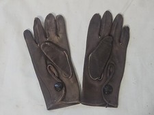 Antique Vintage Brown Leather Gloves Child Size