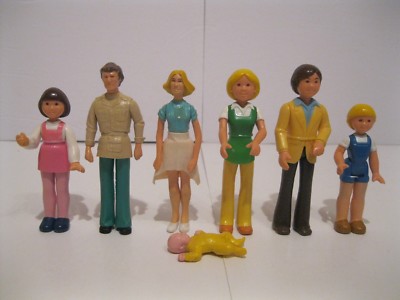 その他 Set of 2 Dolls Figures Vintage Vintage 1978 Fisher Price Doll House #250 In Box With