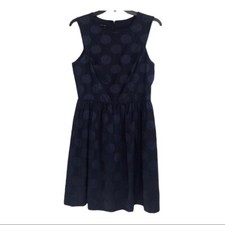 Ivy + Blu large polka dot navy blue dress