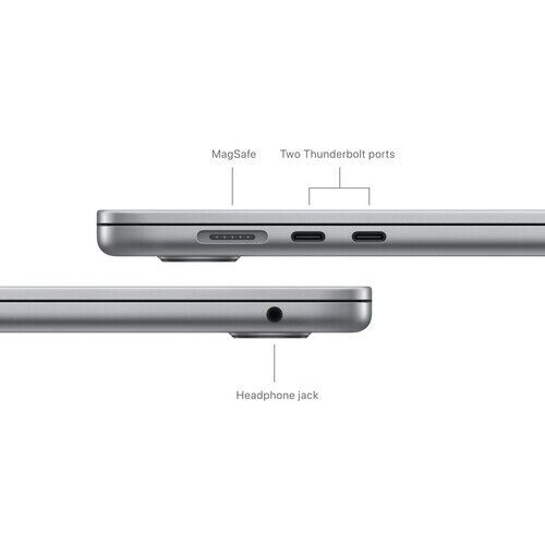 Apple 15" MacBook Air M3 Space Gray 8GB RAM 512GB SSD 10-Core GPU Hebrew English - Picture 4 of 5
