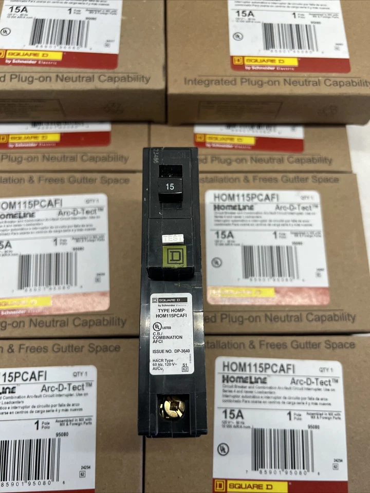 10PCS SQUARE D HOMELINE HOM115PCAFI HOM115PCAFIC 15A PLUG ON NEUTRAL AFCI NEW - Image 4 of 4