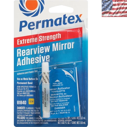 Extreme Rearview Mirror Adhesive with Medical-Grade Towelette - 24-Hour Cure
