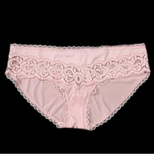 Victorias Secret Body by Victorias Mesh Lace Bikini Panty Medium Demure Pink New