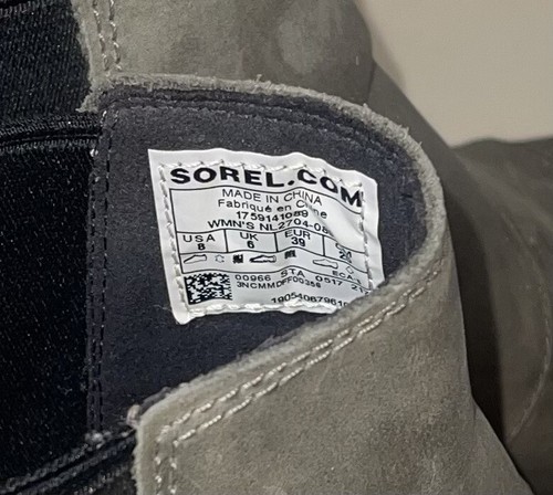 Sorel Lea Wedge NL2704-089 Womens 8 Gray Leather Ankle Booties Boots - Picture 5 of 6