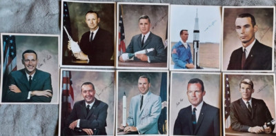 Lot of 9 NASA Photos  Schirra, McDivitt, Lovell, Anders, signed Autopen?