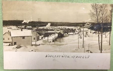 Hackly Birds Eye View Snowy Streets Vintage Postcard