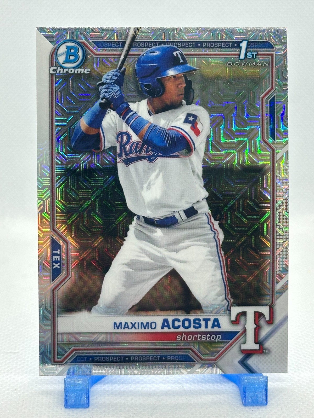 Maximo Acosta 2021 Bowman Chrome Prospects Mojo Refractor #BCP-7 - 1st Bowman