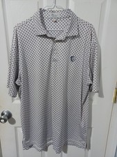 Peter Millar Performance Golf Polo Sz L With Skull And Cross Putter Pattern