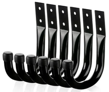 Wall Mount J Hooks Heavy Duty Metal Garage Storage Hanger Screw Towel Bike Black