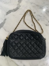 Quilted Leather Crossbody Bag Black Classic C...