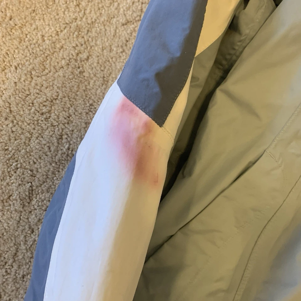 North Face HyVent 2-1 中号蓝色白色可拆卸连帽滑雪板 — 第 3/4 张图片