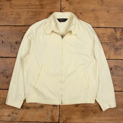 Vintage Sears Windbreaker Jacke 36 Herren 80er Creme Perma Prest Freizeit Outdoor