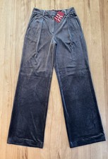 Neu Esprit Collection Stretch Samt Hose Gerader Schnitt Gr. 42/30 Grau