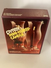 NEW Vtg Pyrex Corning Mini-Hurri Candle Holders Set of 2 | Model 2112 | Clear