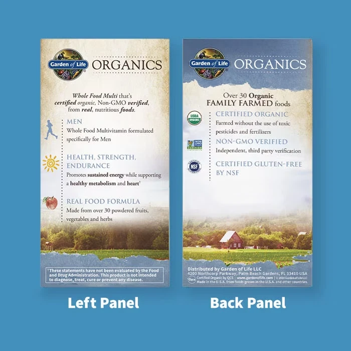 Garden of Life Organics Men's Multi 120 Tablets Mens Whole Food Multivitamin - Image 3 of 3