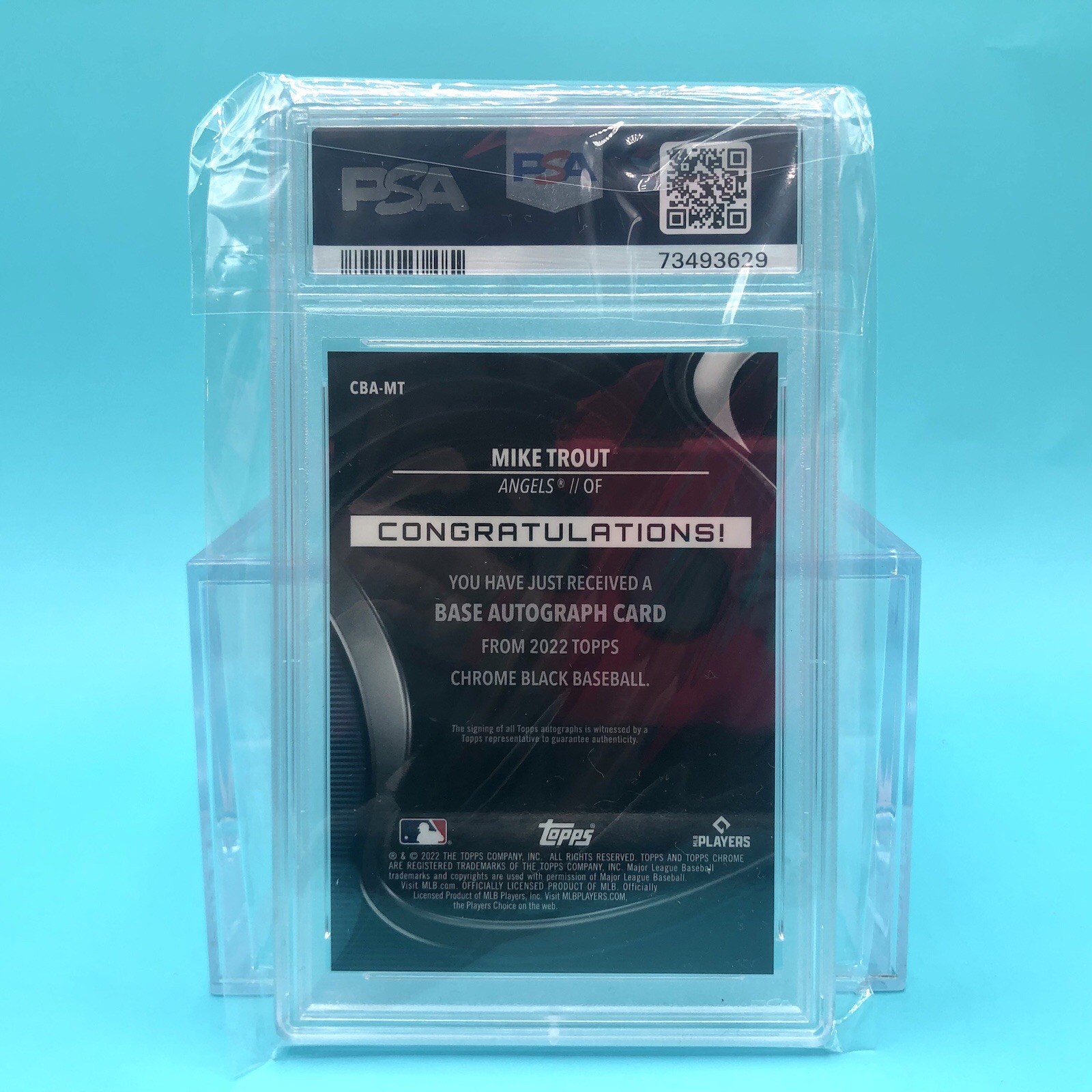2022 PSA 10 MIKE TROUT TOPPS CHROME BLACK AUTOGRAPHS ON CARD AUTO ANGELS view 4