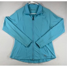 Under Armour Womens HeatGear Full Zip Jacket Turquoise Blue Fitted Large LG