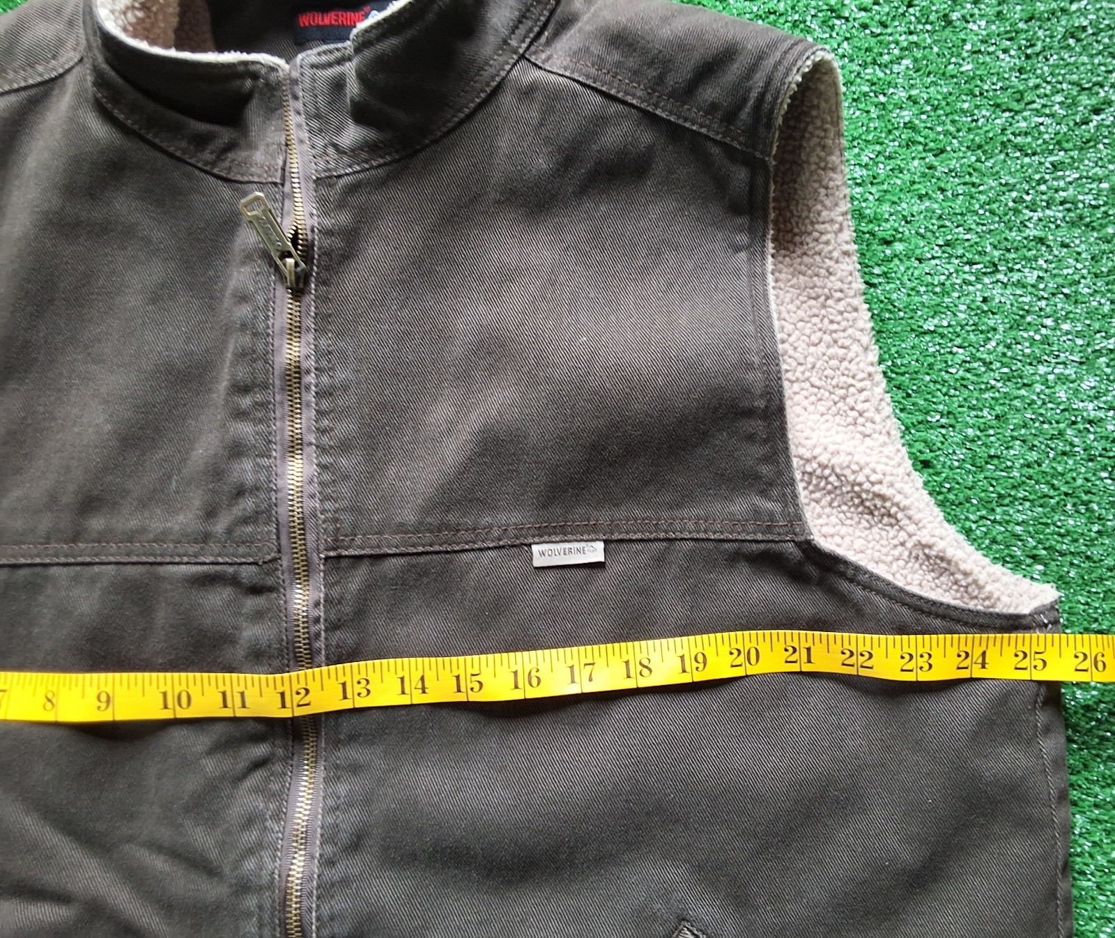 Wolverine Work Wear Sherpa Lined Vest Heavy Denim XL Rugged & Timeless