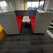 Large office privacy booth - Red/Grey (2 Available) - CAN DELIVER