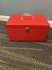 Lucite Handled Sewing Box Vintage