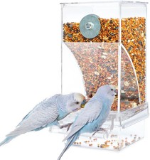 Bird Parrot Feeders, No Mess Automatic Cage Feeder Dispenser Food Container,