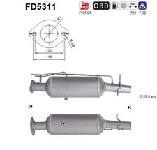 DPF Rußpartikelfilter Dieselpartikelfilter AS FD5311 Cordierit für FORD TRANSIT