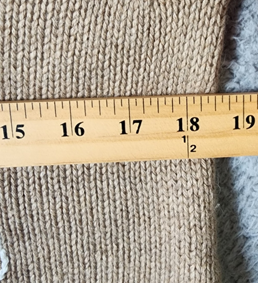 Soft Surroundings Women's M L/S Knit Sweater Embroidered Floral Boho Beige/White