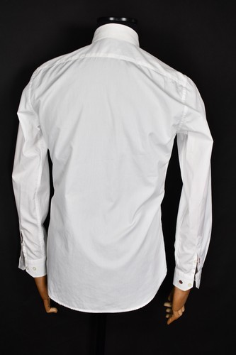 Camisa Moschino Vintage Bordada Corazón Blanca Manga Larga Hombre Talla M - Imagen 6 de 7