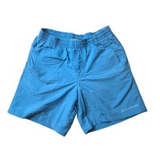 Columbia Shorts Kids M Blue PFG Omni-Shade Fishing Outdoor Nylon Mesh Lined