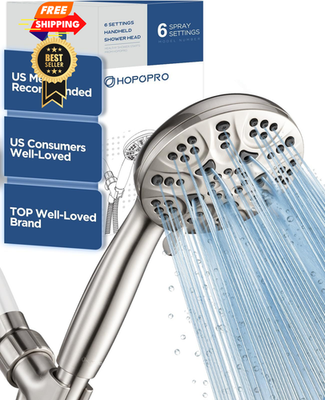 #ad 6 Mode High Pressure Handheld Shower Head Set Consumer Brushed Nickel $53.99