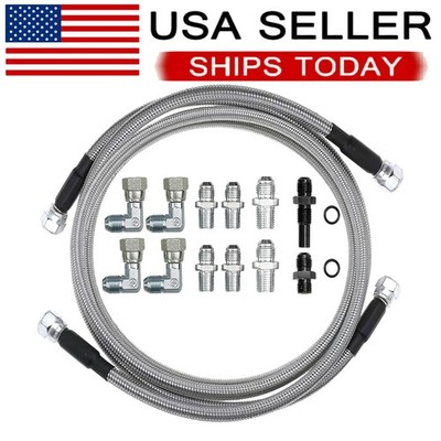 6AN 70'' Transmission Cooler Hose Kit Lines For GM Chevy 4L80E For Ford C4-C6-AOD
