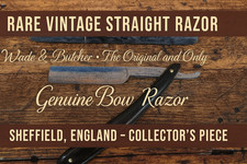 Antique Wade Butcher "The Original and Only Genuine Bow Razor" Coffin Box