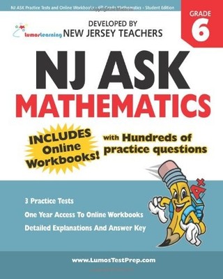 NJ ASK PRACTICE TESTS AND ONLINE WORKBOOKS - 6TH GRADE By Lumos Learning *Mint*