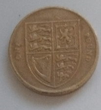 2008 CIRCULATED £1 SHIELD OF THE ROYAL ARMS One Pound Old Style Round Coin EII