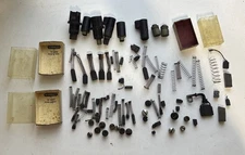 Lot Of Vintage Electric Motor Carbon Brushes & Springs Screw Caps Various Sizes