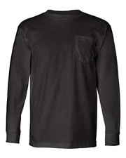Bayside Unisex USA-Made Long Sleeve Pocket T-Shirt 8100 | 18 Colors S-4XL