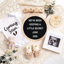 Pregnancy Announcement, Baby Announcement Ideas Set Include Letter Board, Bab...