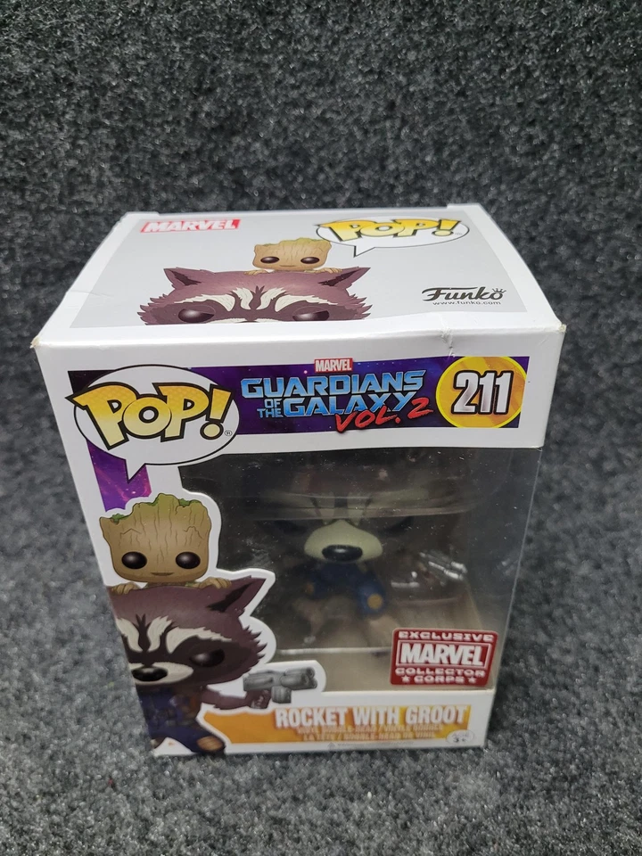 Funko Pop Guardianes de la Galaxia Vol 2 Rocket Groot 211 Marvel Exclusivo Nuevo en Foto 3 de 4
