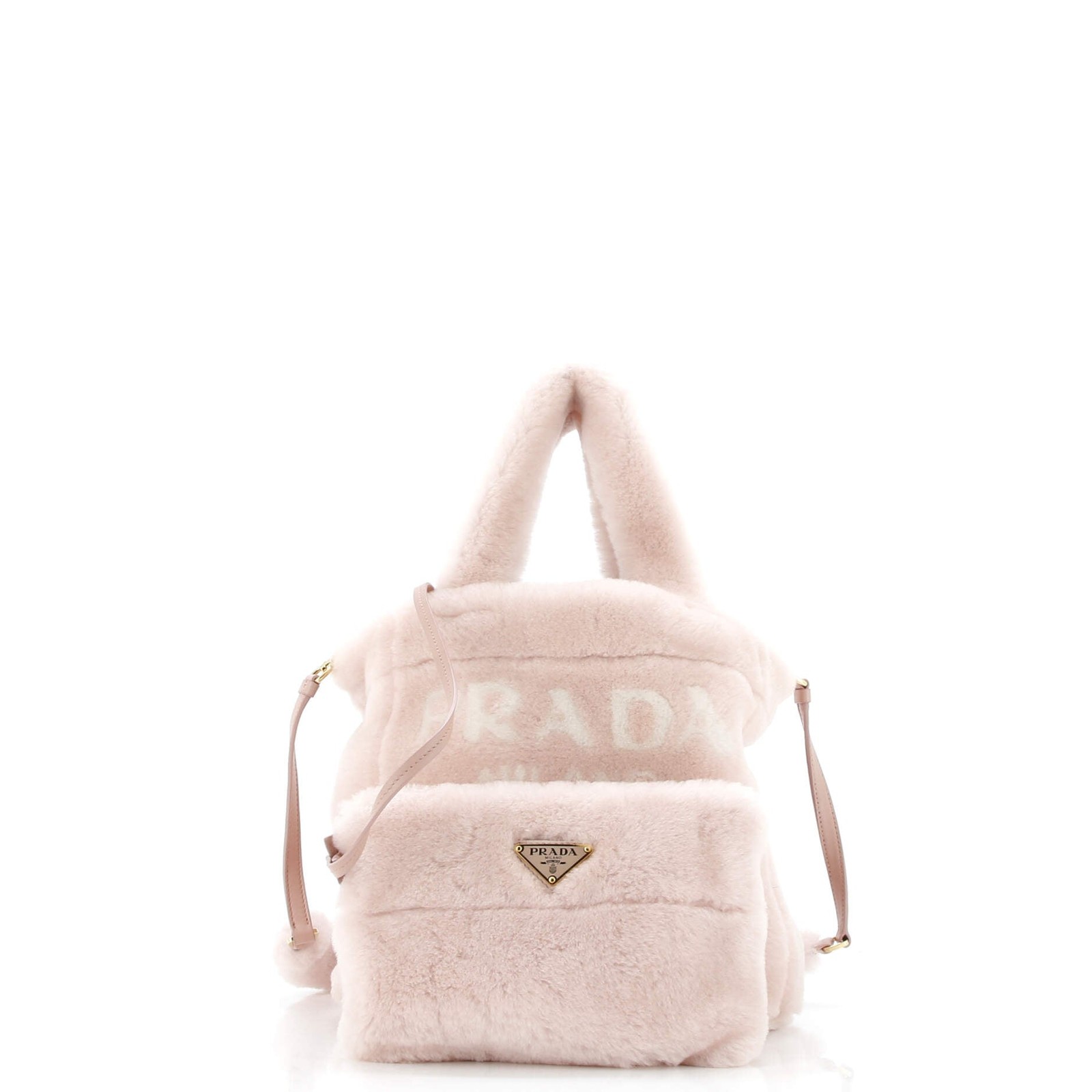 Prada Logo Tote Shearling Mini - image 2